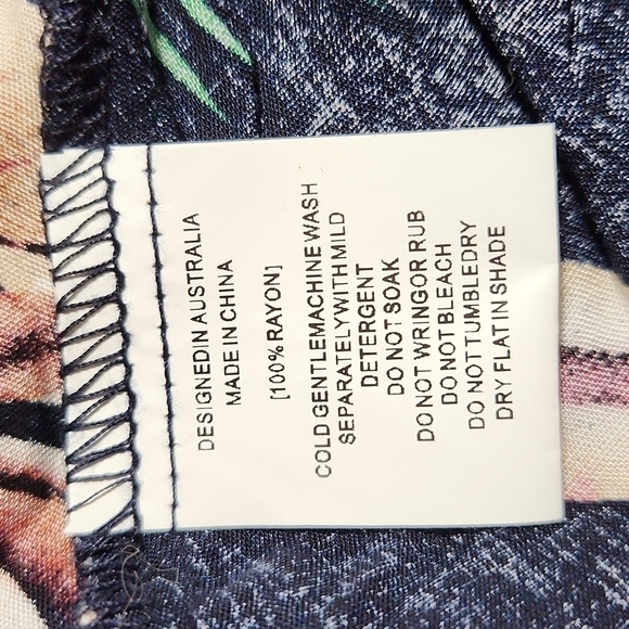 Maxi dress BOHO Floral Leaf Black navy green Off Shoulder Size S LABEL OF LOVE - Picture 13 of 14